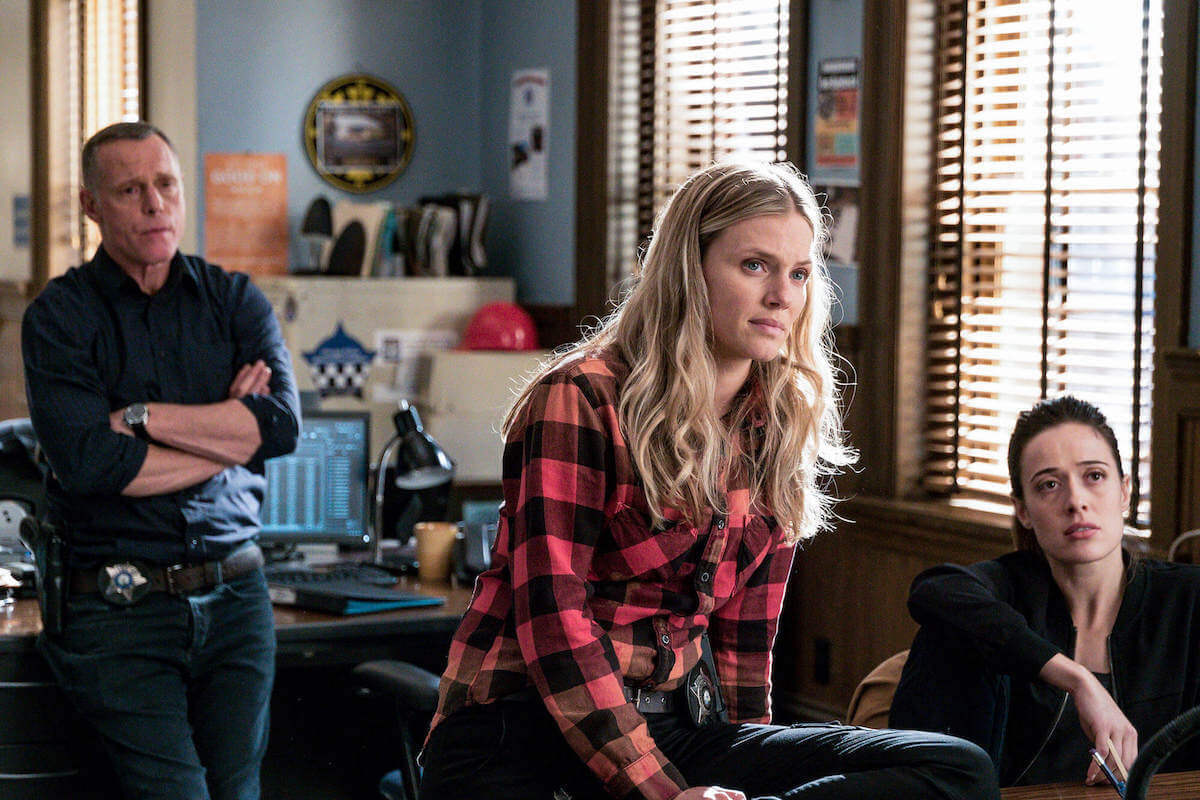 'Chicago P.D.' actors Jason Beghe as Hank Voight, Tracy Spiridakos as Hailey Upton, Marina Squerciati as Kim Burgess