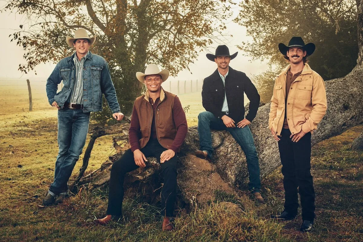 Four men wearing cowboy hats in a promo shot for 'Farmer Wants a Wife' Season 3