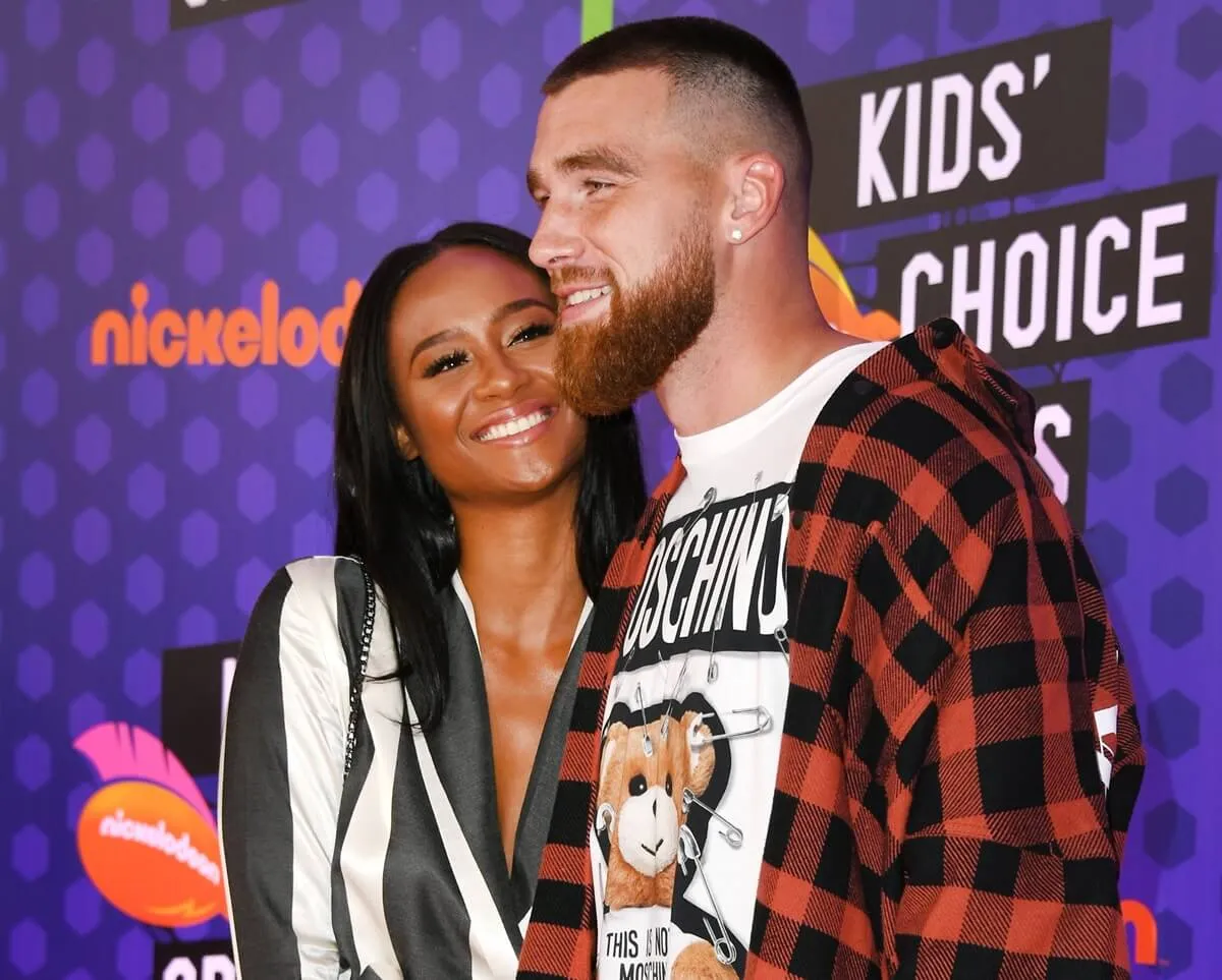 Kayla Nicole and Travis Kelce attend the Nickelodeon Kids' Choice Sports