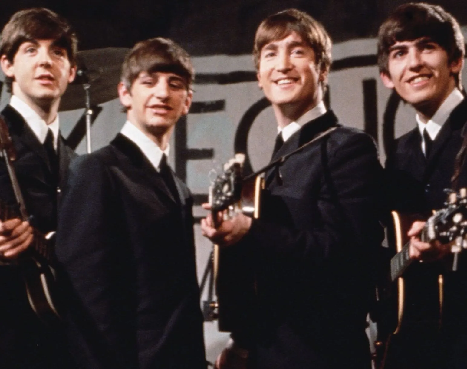 The Beatles with mop-tops